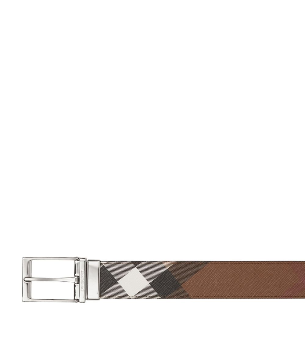 Burberry Burberry Reversible E-Canvas and Leather Belt