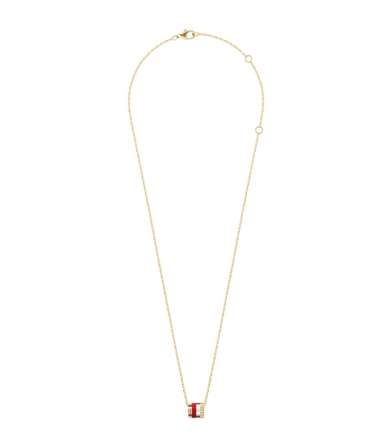 Boucheron Boucheron Mini Yellow Gold Quatre Red Necklace