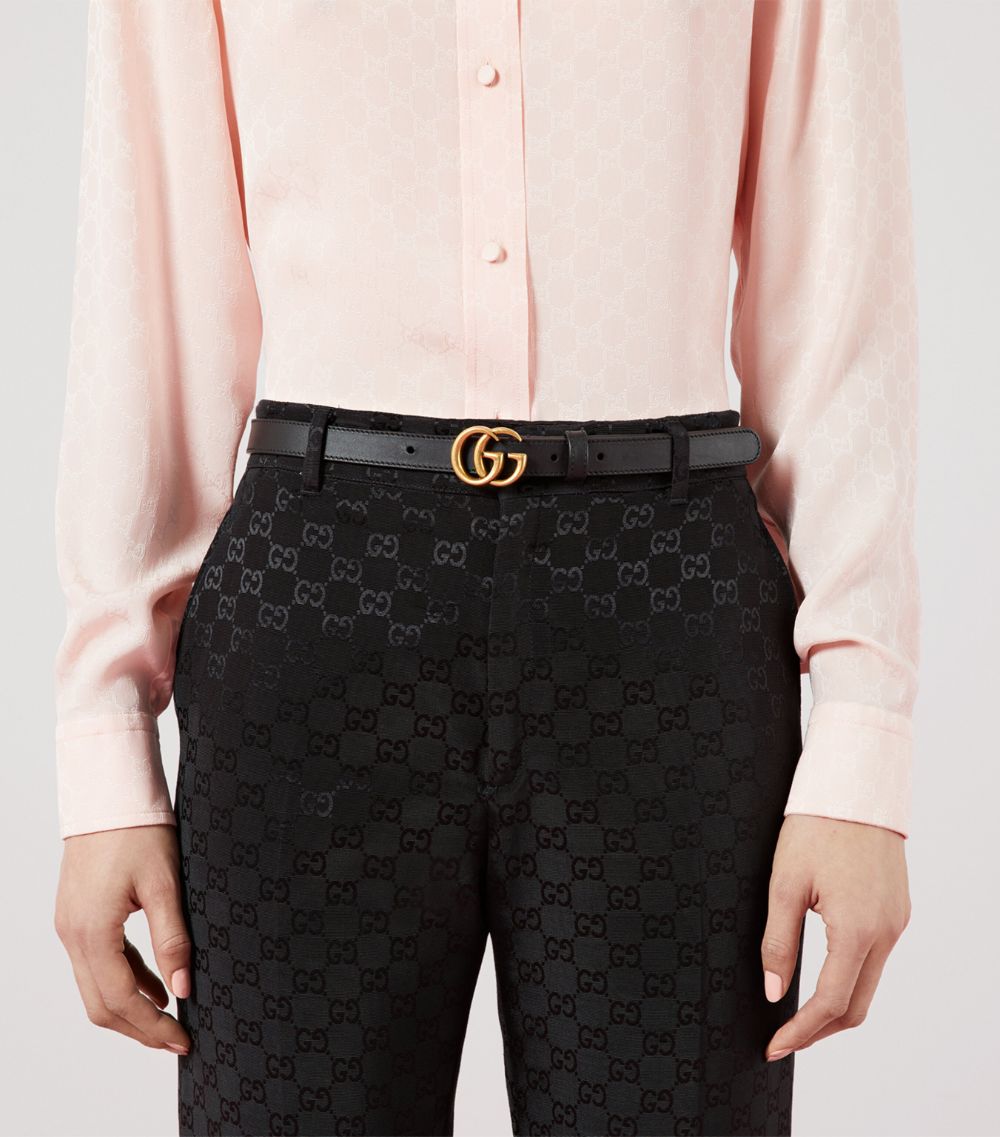 Gucci Gucci Leather Gg Belt