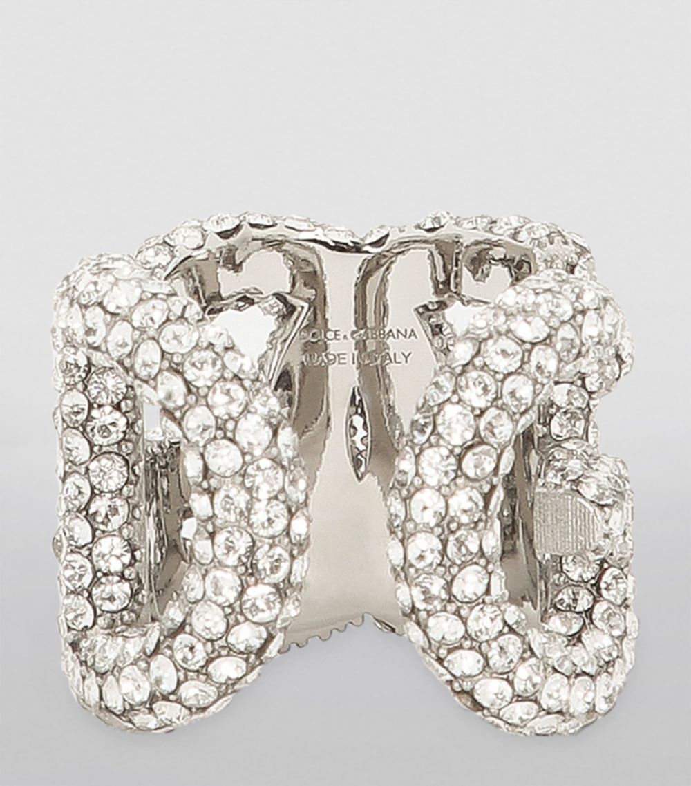 Dolce & Gabbana Dolce & Gabbana Embellished Dg Millennials Logo Ring