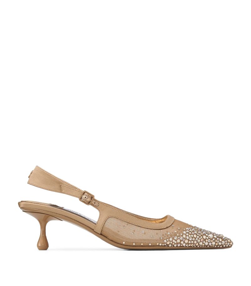 Jimmy Choo Jimmy Choo Amel 50 Crystal-Embellished Slingback Pumps