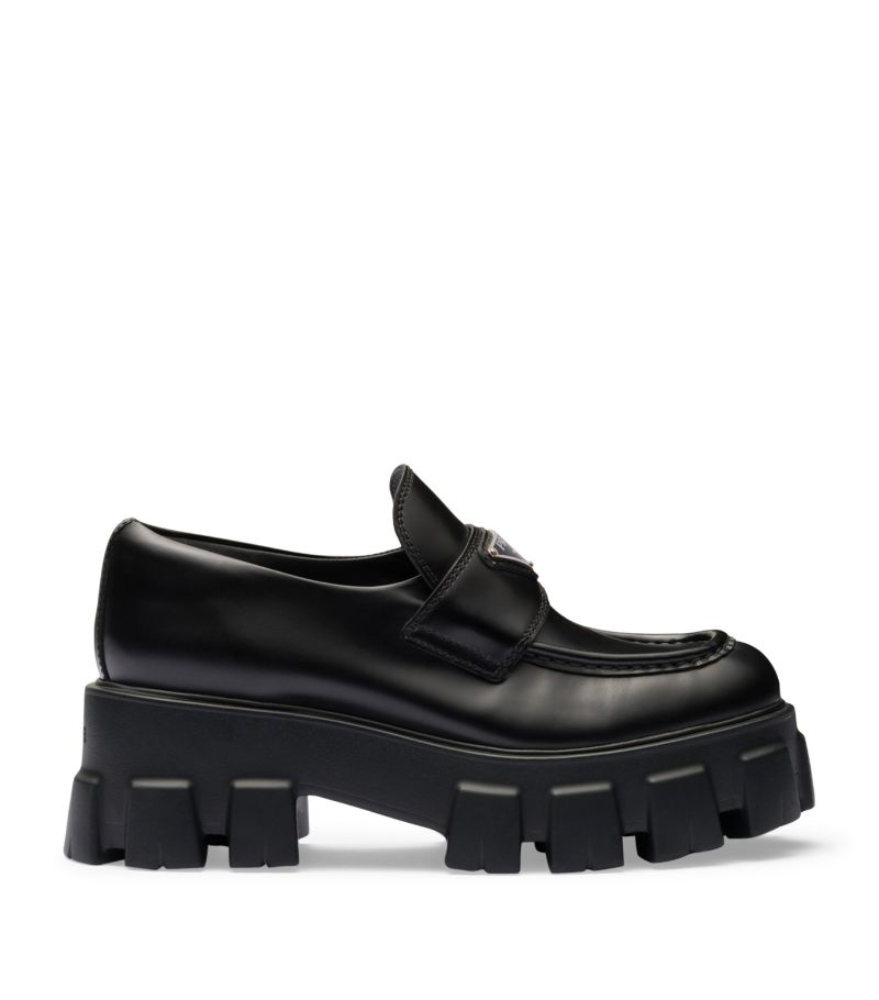 Prada Prada Leather Triangle Loafers 55