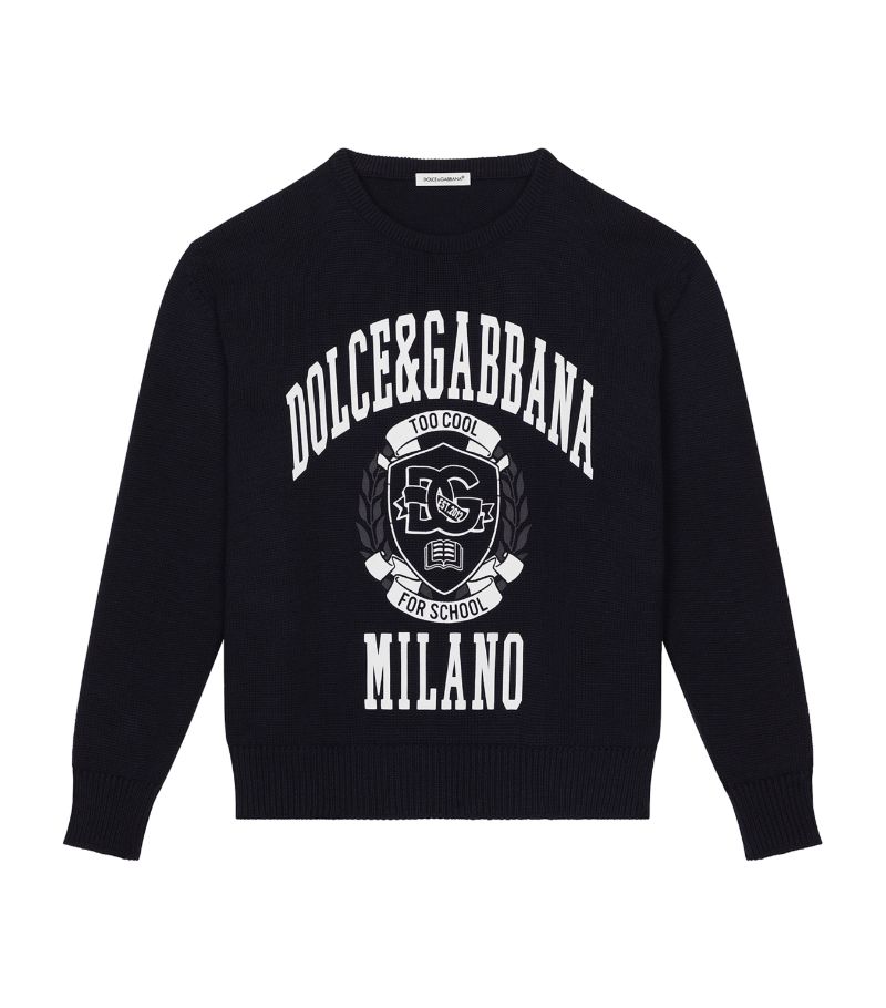 Dolce & Gabbana Dolce & Gabbana Kids Cotton Logo Sweater (8-12+ Years)