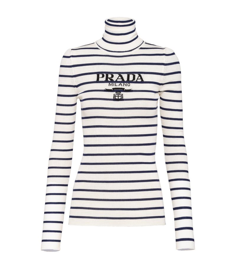 Prada Prada Wool Striped Rollneck Sweater