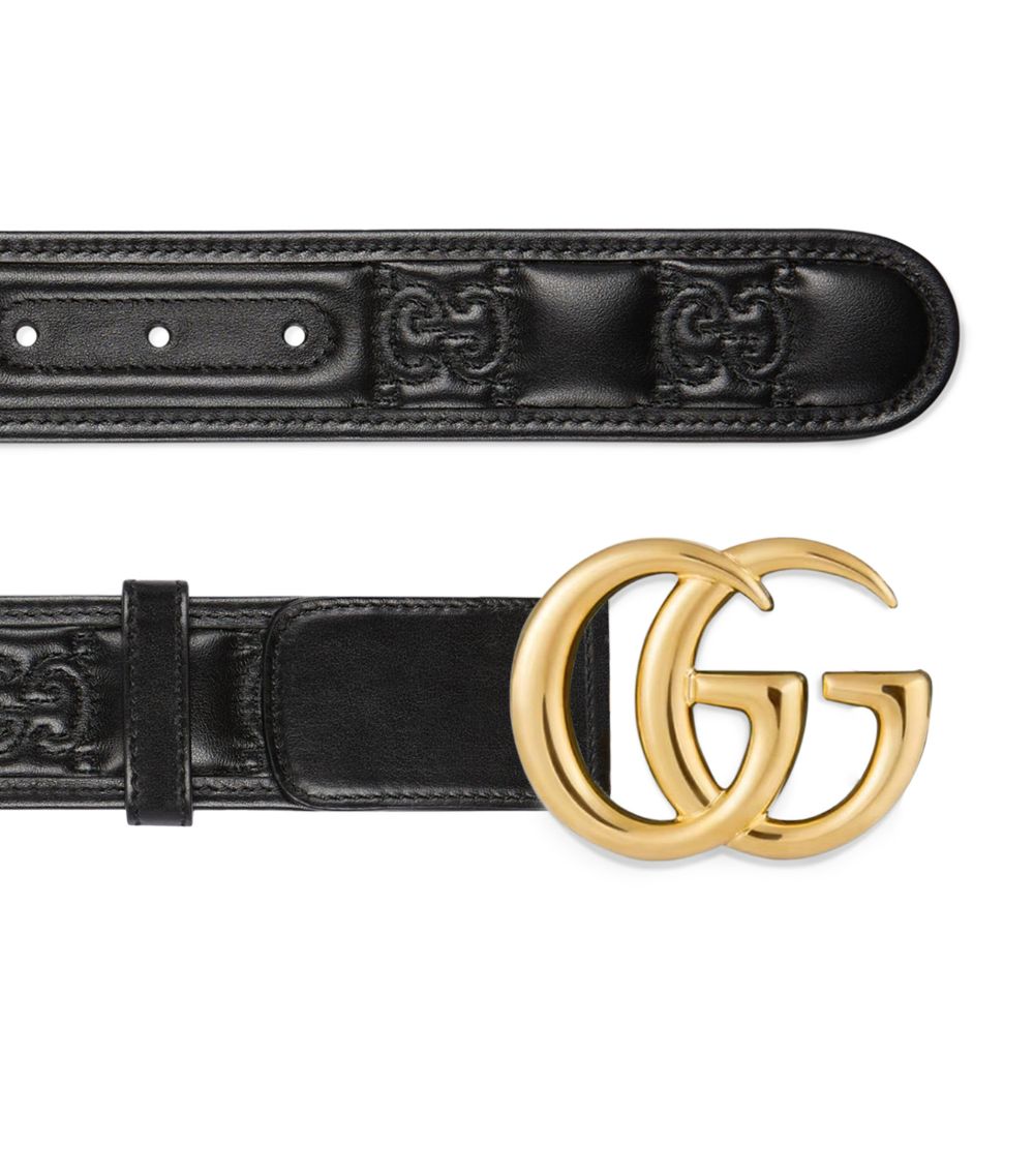 Gucci Gucci Matelassé Gg Marmont Wide Belt