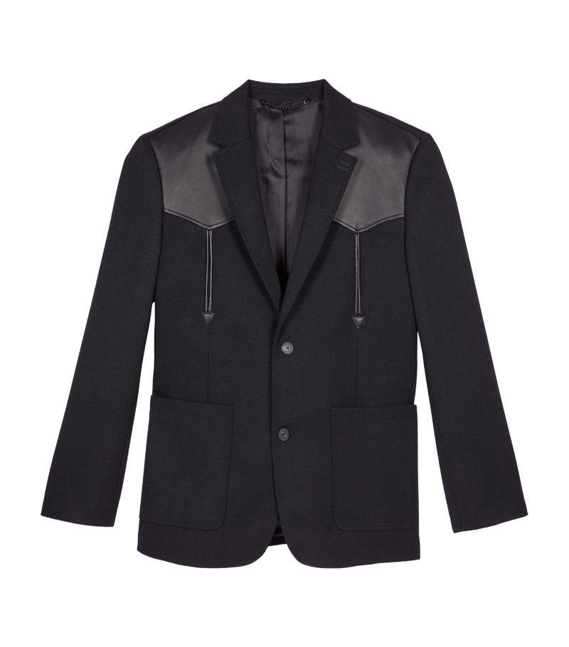 The Kooples The Kooples Leather-Trim Blazer