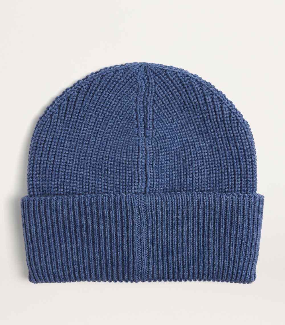 Moncler Moncler Wool Ribbed Logo Beanie