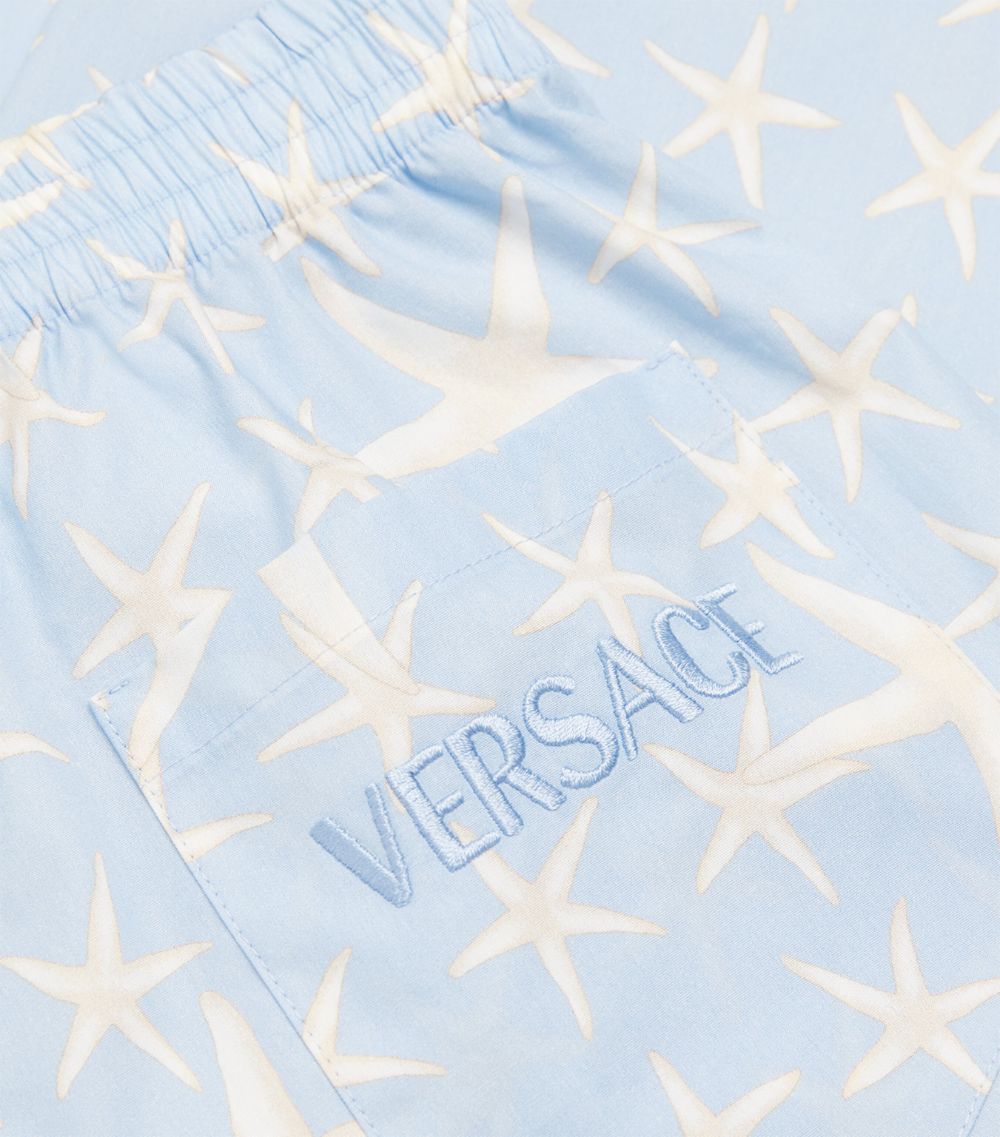 Young Versace Versace Kids Cotton Starfish Print Shorts (4-14 Years)