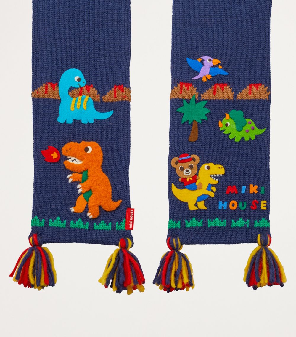 Miki House Miki House Wool-Blend Dinosaur Scarf