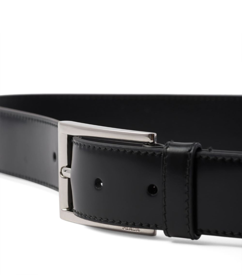 Prada Prada Leather Square-Buckle Belt