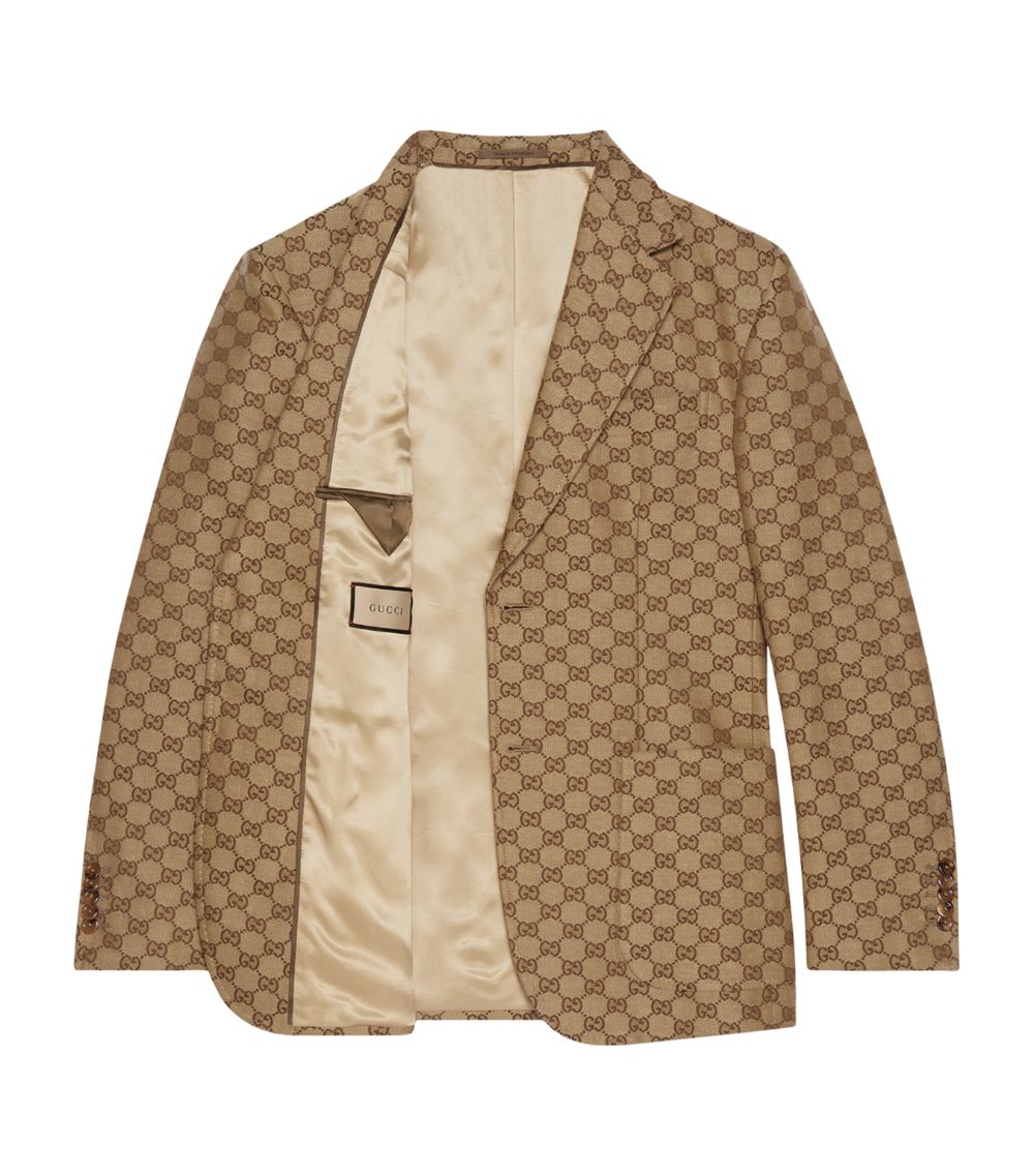 Gucci Gucci Linen Gg Supreme Suit Jacket