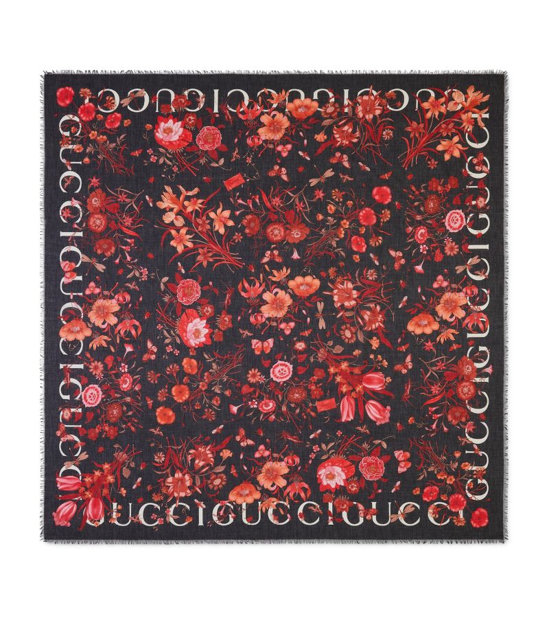 Gucci Gucci Silk Floral Shawl