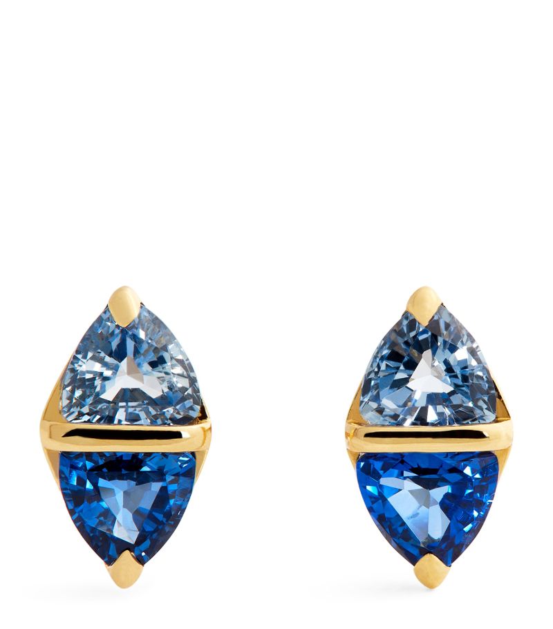 Emily P. Wheeler Emily P. Wheeler Yellow Gold And Sapphire Diamond Stud Earrings
