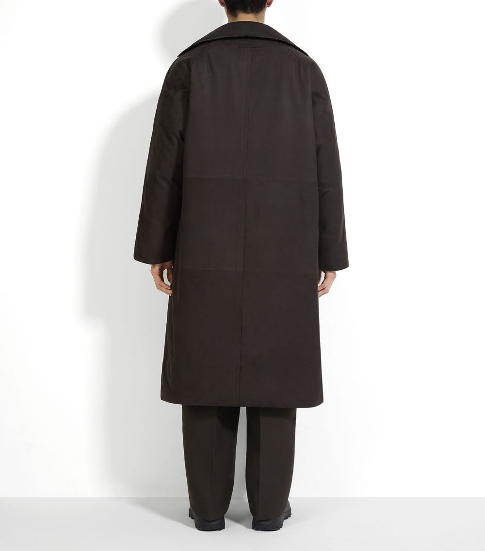 zegna Zegna Leather Down-Padded Overcoat