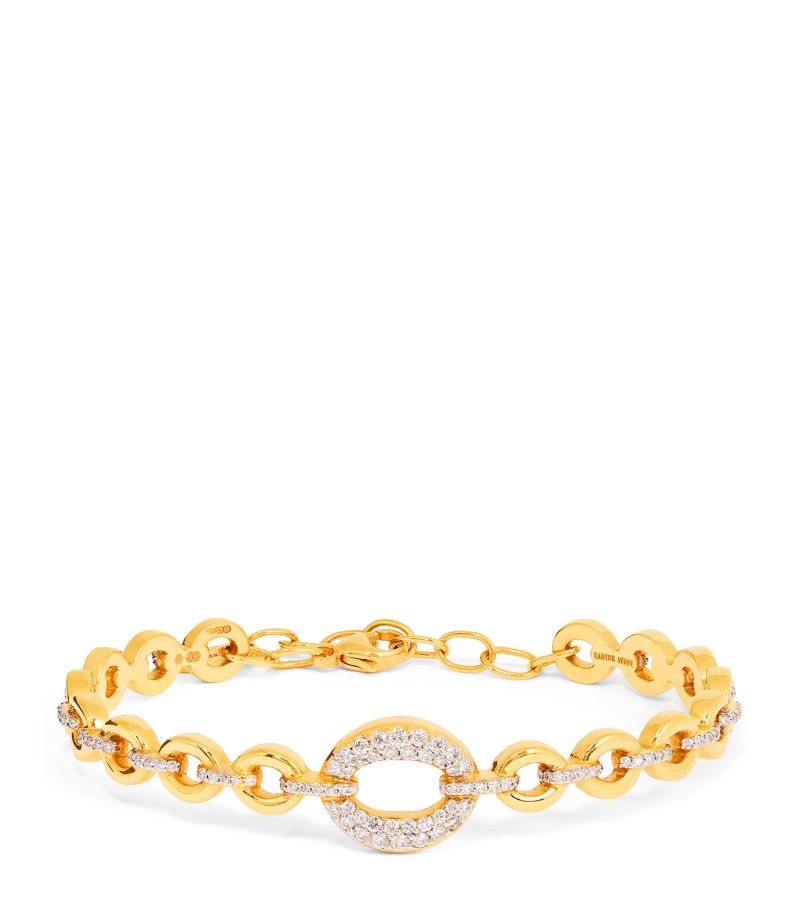 Nadine Aysoy Nadine Aysoy Yellow Gold And Diamond Catena Large Link Bangle