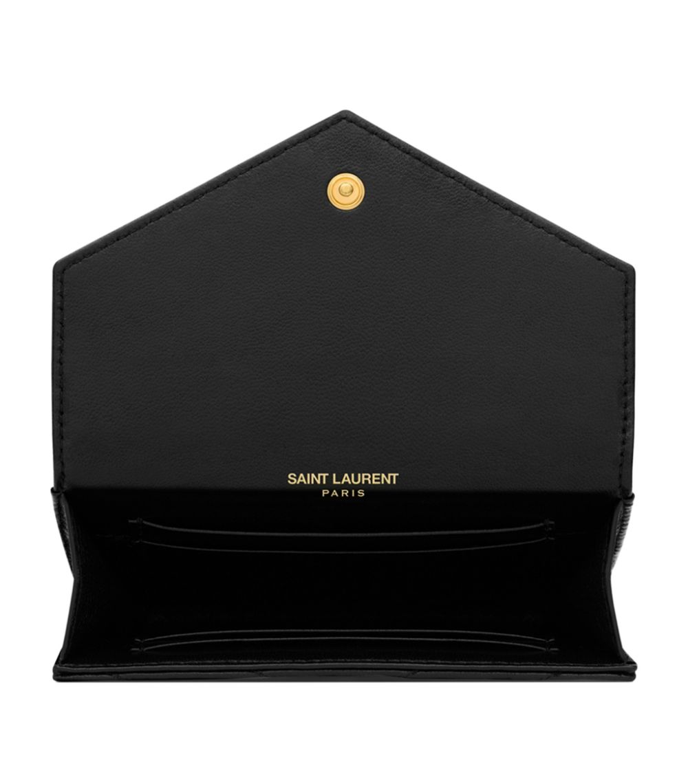 Saint Laurent Saint Laurent Small Monogram Metalassé Envelope Wallet