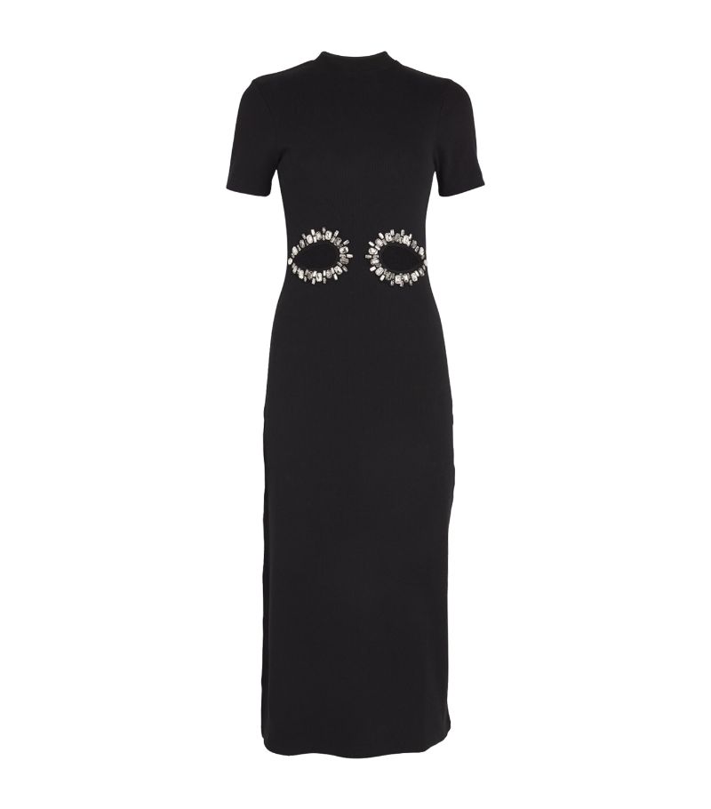  Sandro Cut-Out Embellished Midi Dress