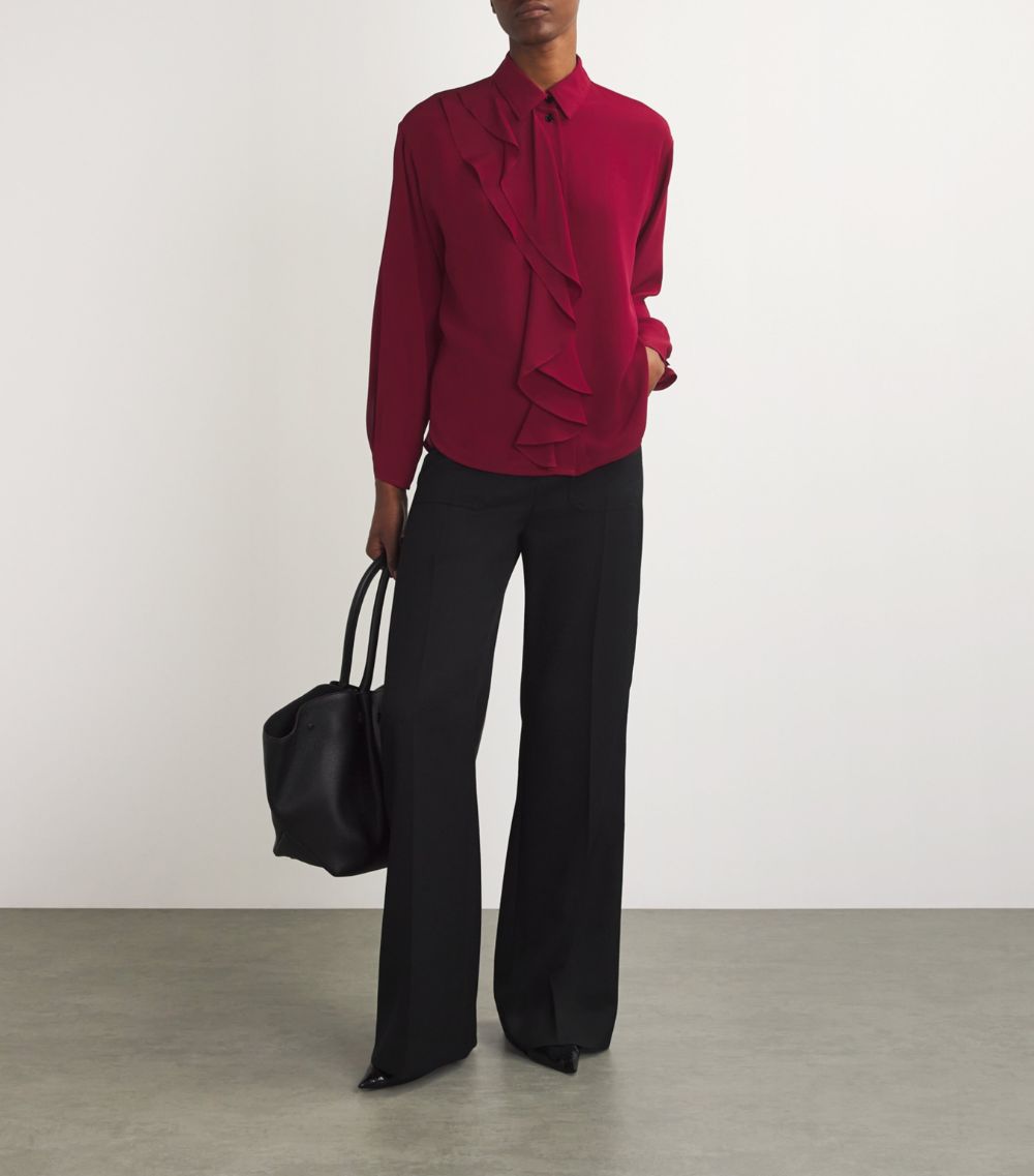 Victoria Beckham Victoria Beckham Silk Ruffle-Trim Blouse