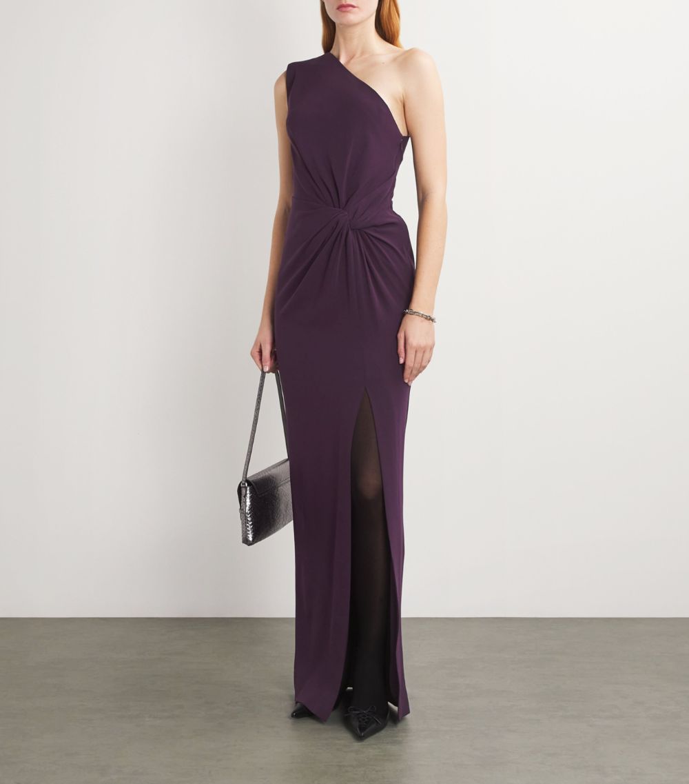 Roland Mouret Roland Mouret Satin Crepe Asymmetric Maxi Dress