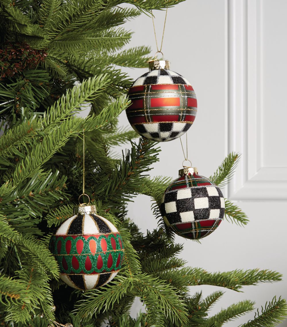 Mackenzie-Childs Mackenzie-Childs Embellished Tartan Baubles (Set Of 6)