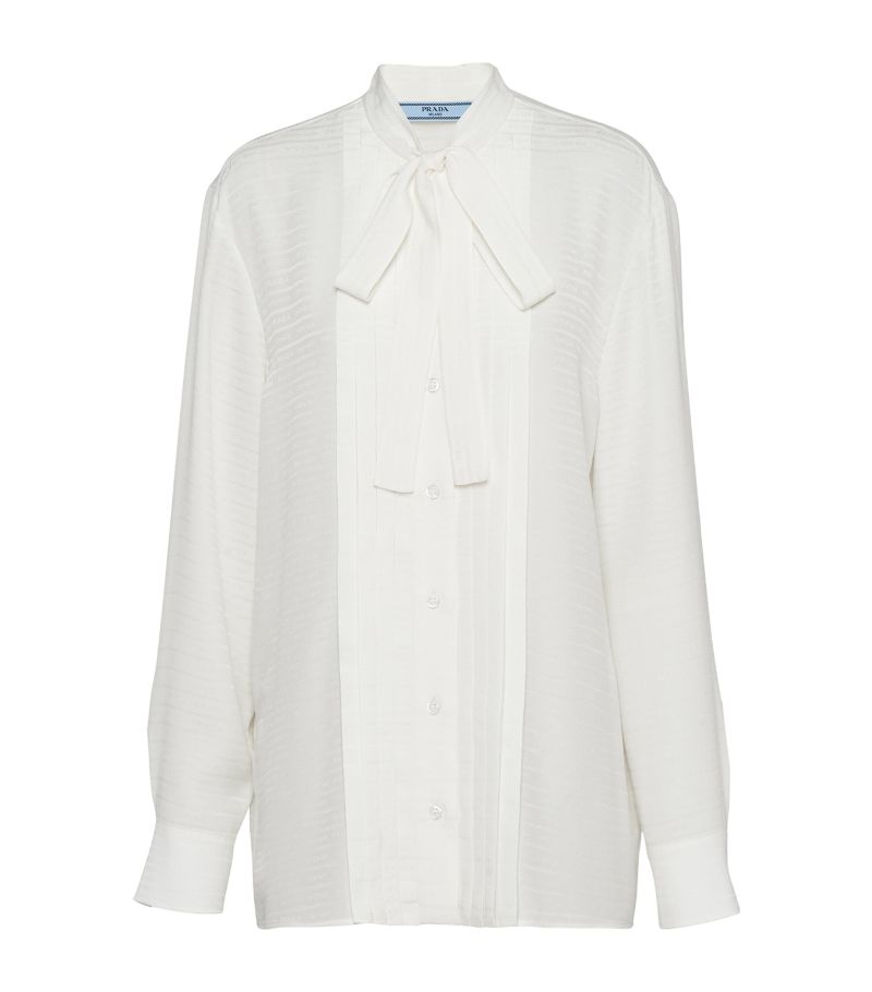 Prada Prada Crêpe De Chine Jacquard Shirt