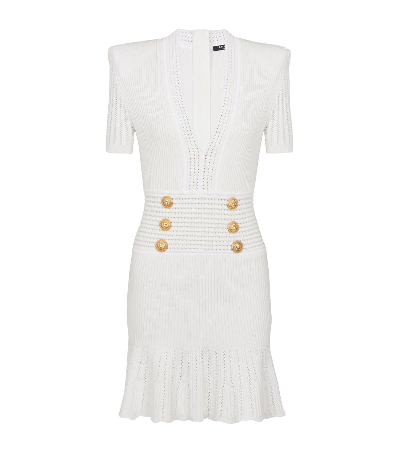 Balmain Balmain Flared Knit Mini Dress