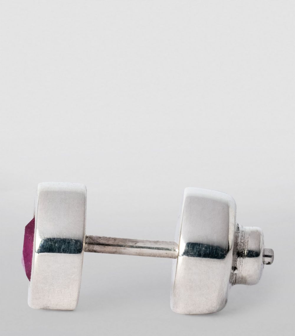 Parts Of Four Parts Of Four Polished Sterling Silver And Ruby Single Earring
