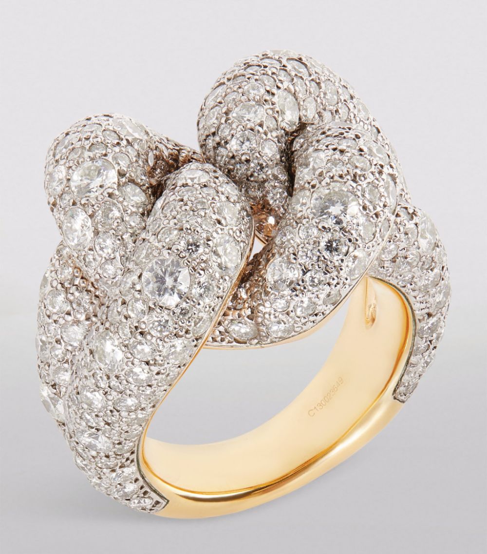Pomellato Pomellato Rose Gold And Diamond Catene Ring