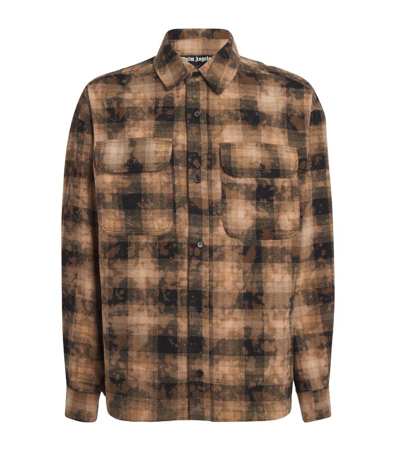 PALM ANGELS Palm Angels Cotton-Blend Degrade Check Shirt