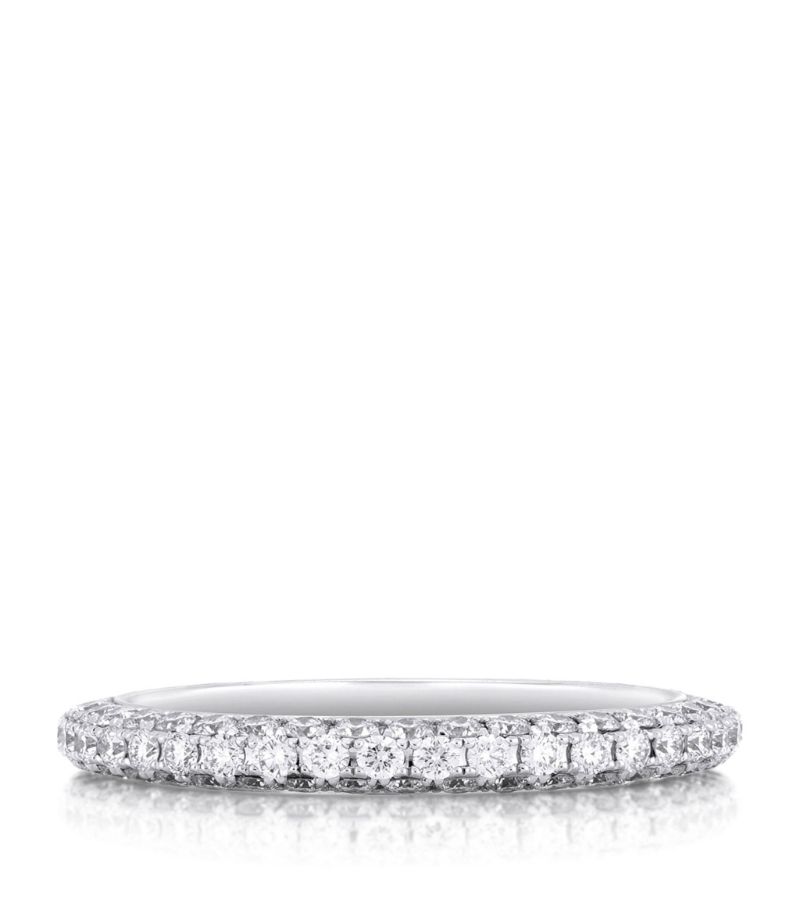 De Beers Jewellers De Beers Jewellers White Gold Darling Half Pavé Eternity Ring