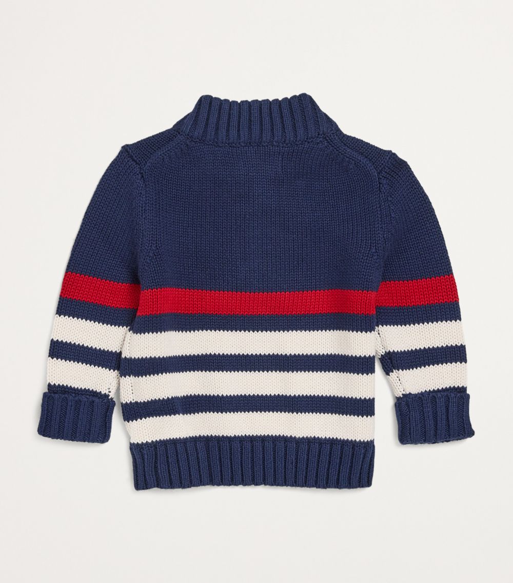 Ralph Lauren Kids Ralph Lauren Kids Half-Zip Striped Sweater (3-24 Months)