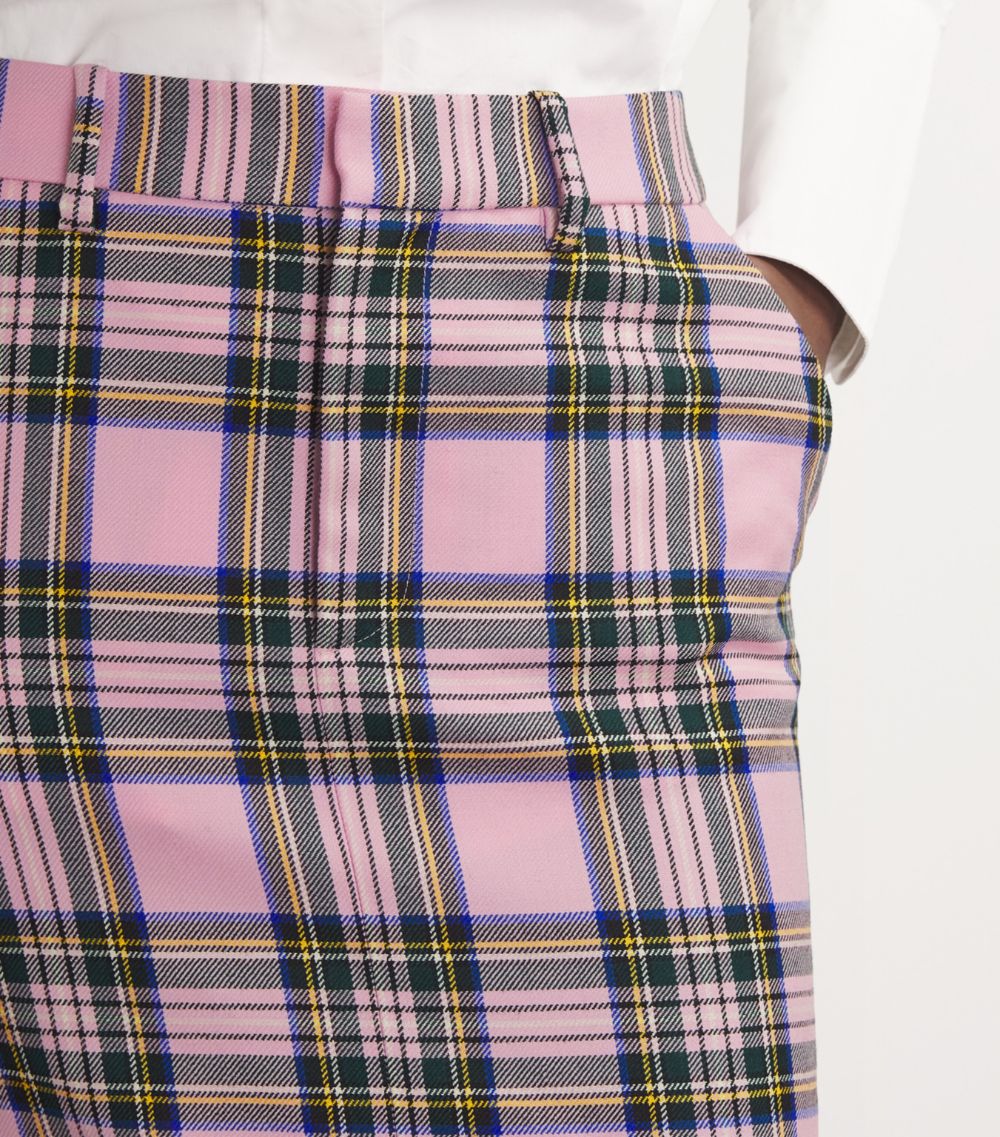  Area Nyc Wool Check Maxi Pencil Skirt