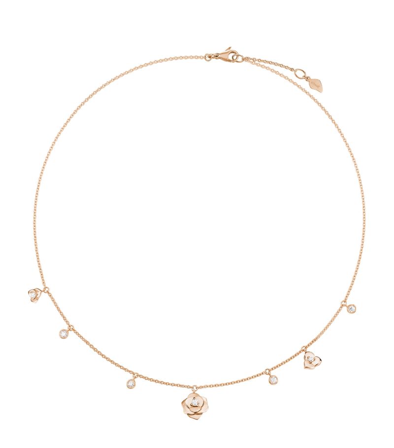Piaget Piaget Rose Gold And Diamond Rose Necklace