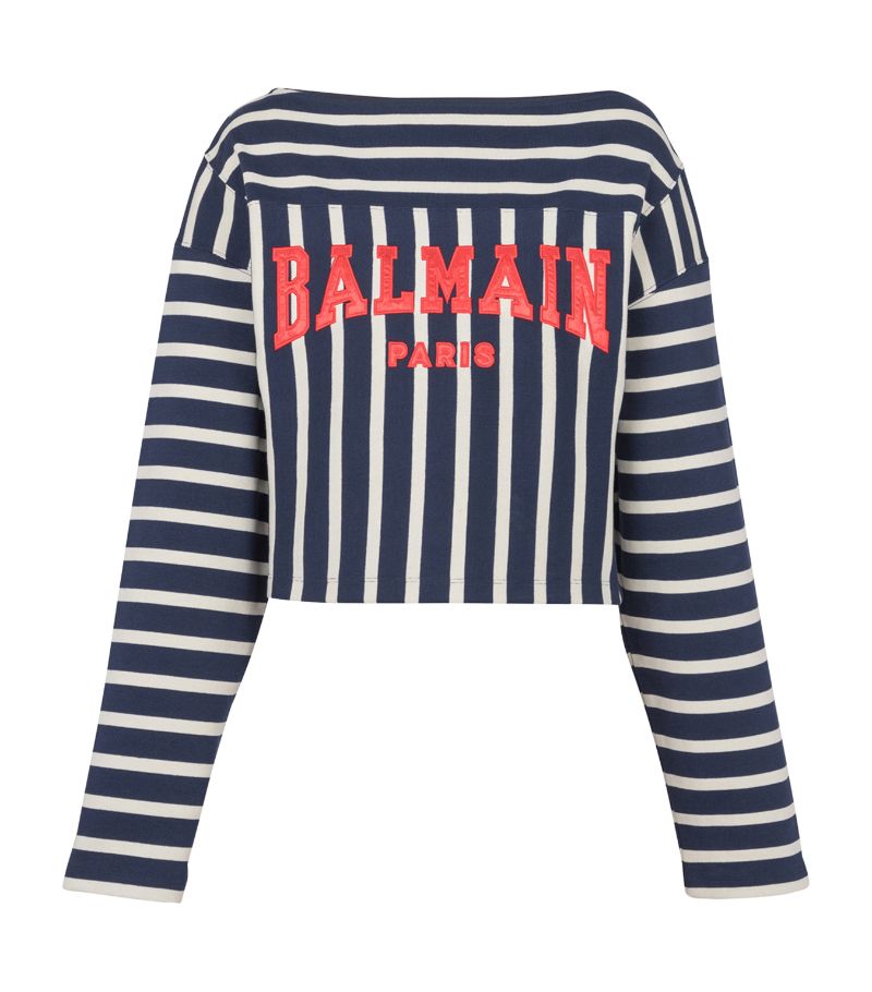 Balmain Balmain Cotton Jersey Striped Top