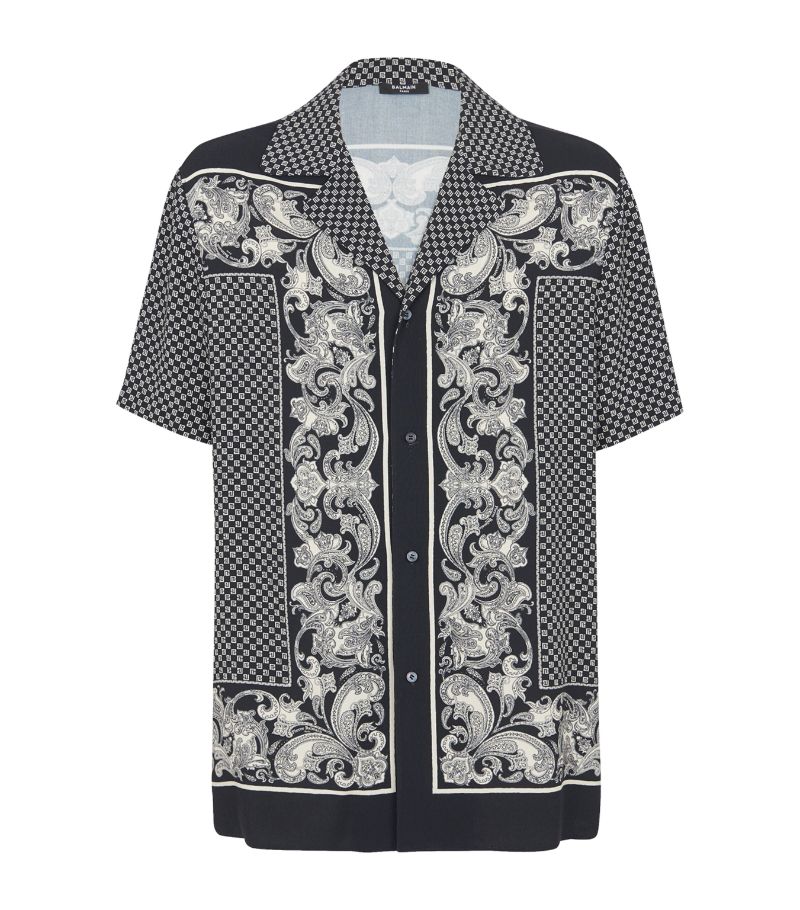 Balmain Balmain Paisley And Mini Monogram Print Shirt