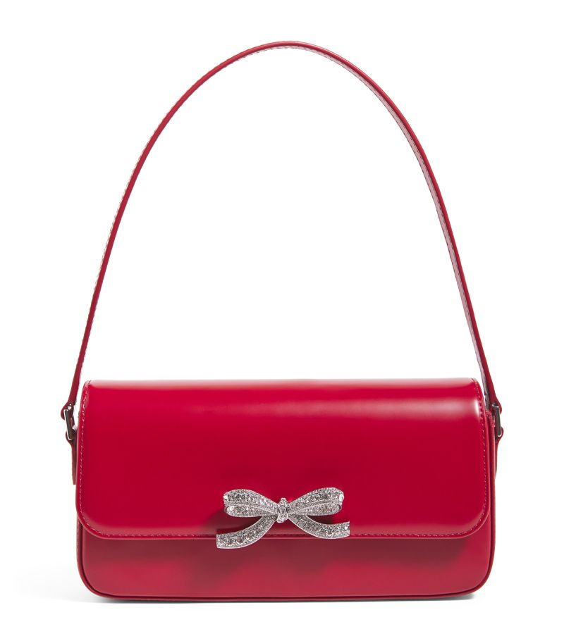 Self-Portrait Self-Portrait Leather Bow Baguette Shoulder Bag