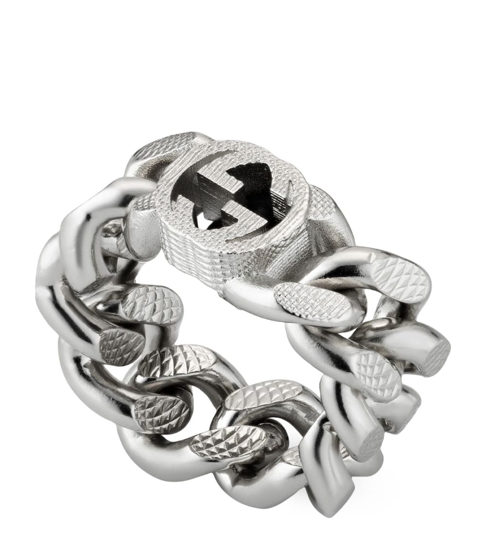 Gucci Gucci Palladium Interlocking G Chain Ring