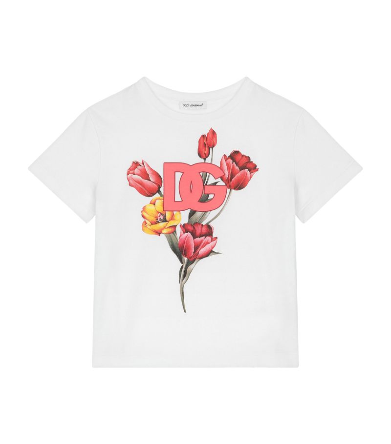 Dolce & Gabbana Dolce & Gabbana Kids Cotton Floral T-Shirt (8-12 Years)