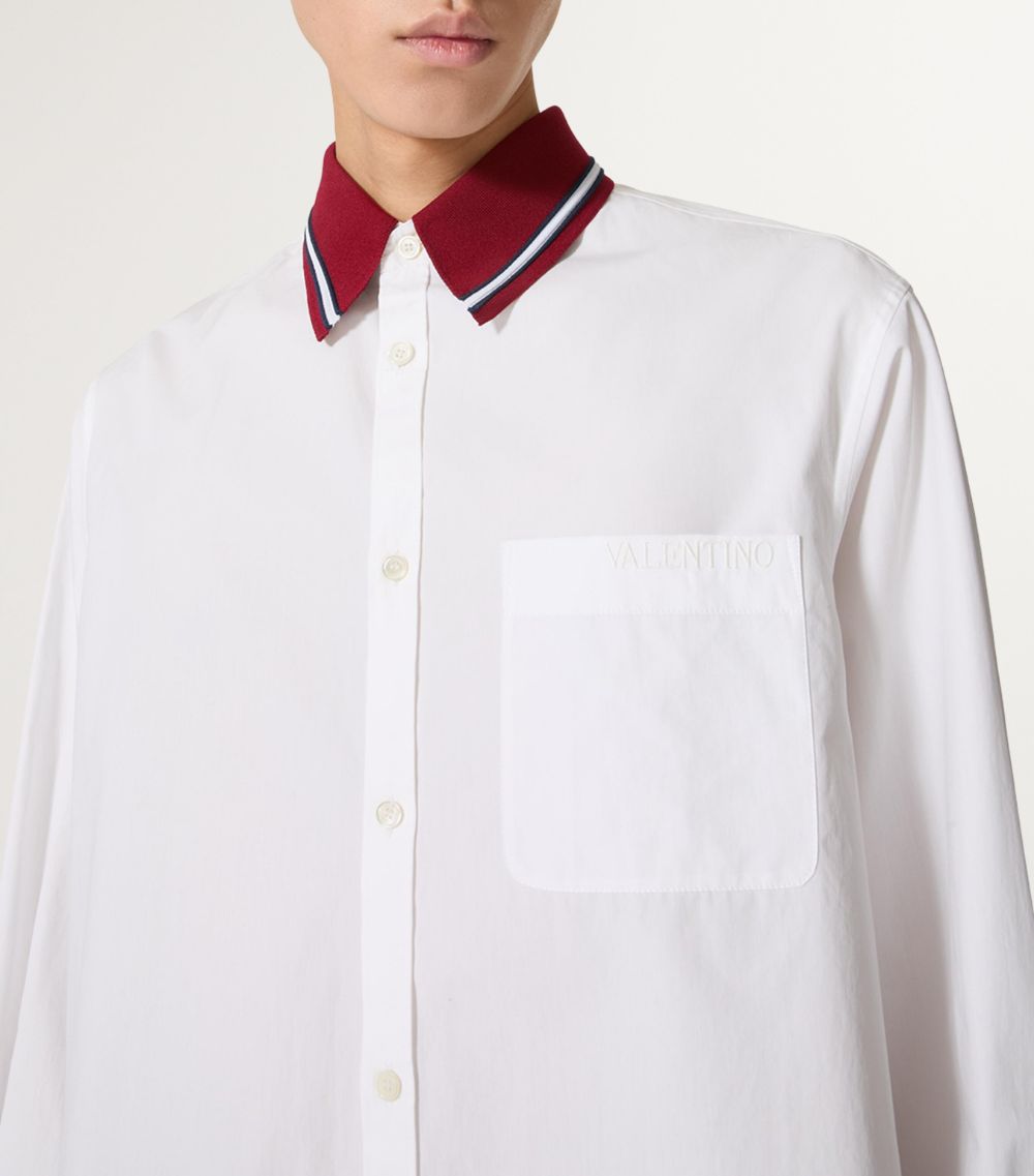 Valentino Valentino Cotton Contrast-Collar Shirt