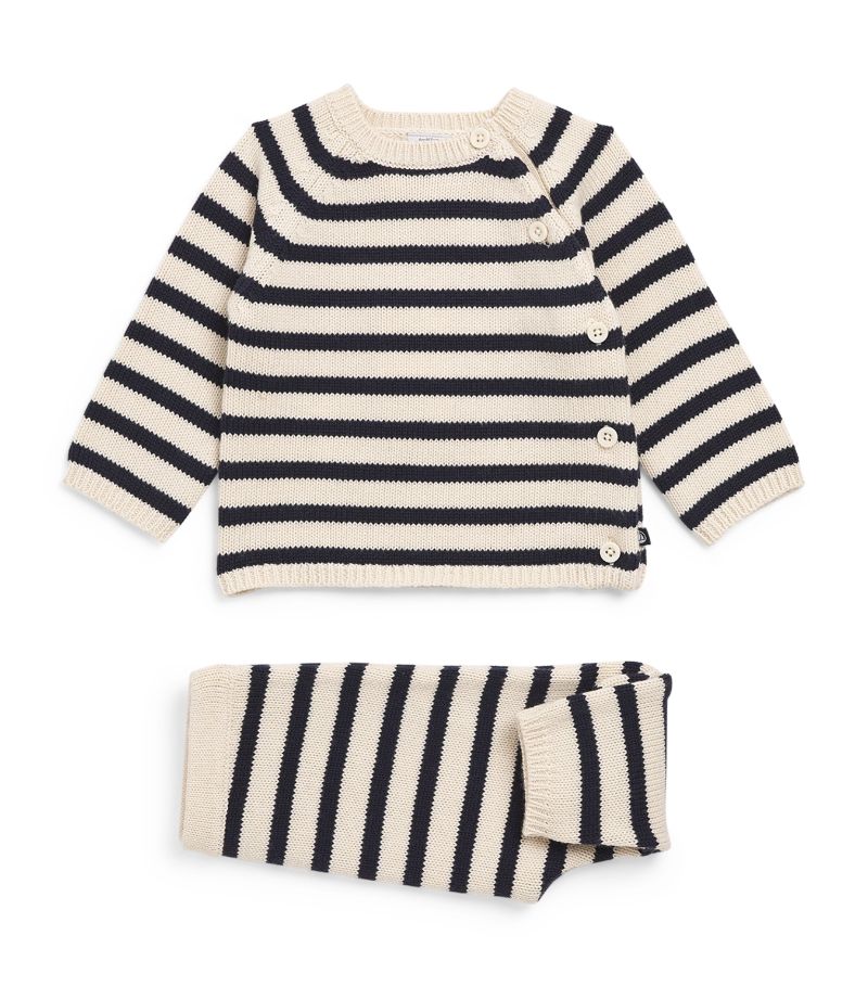  Petit Bateau Wool-Cotton Striped Sweater And Leggings (3-18 Months)