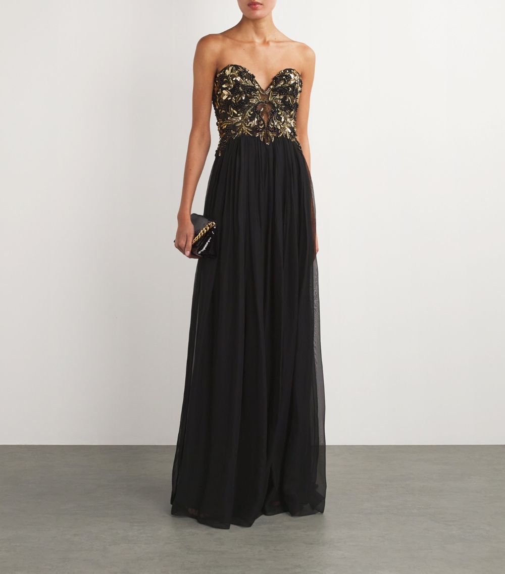 Pamella Roland Pamella Roland Embellished-Bodice Gown