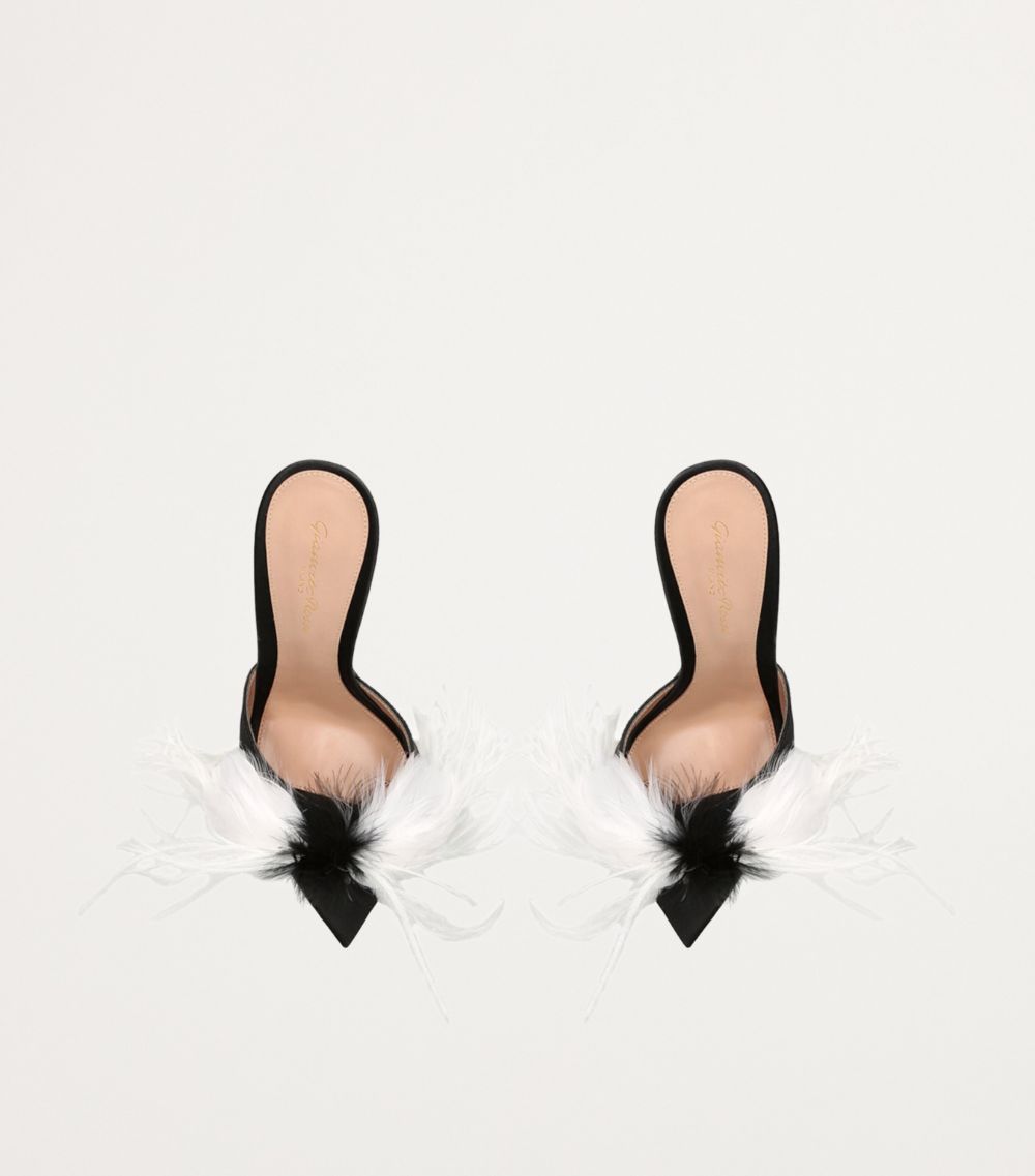 Gianvito Rossi Gianvito Rossi Feather-Trim Aretha Mules 85