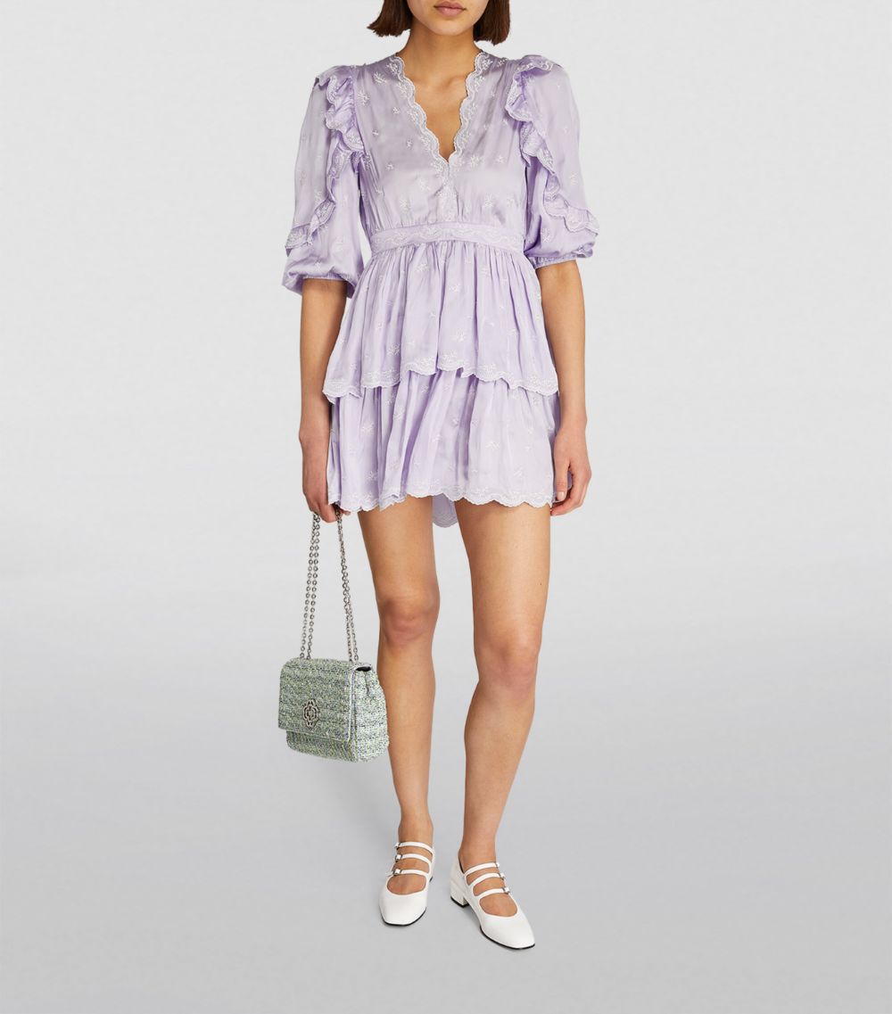  Maje Embroidered Ruffle Mini Dress