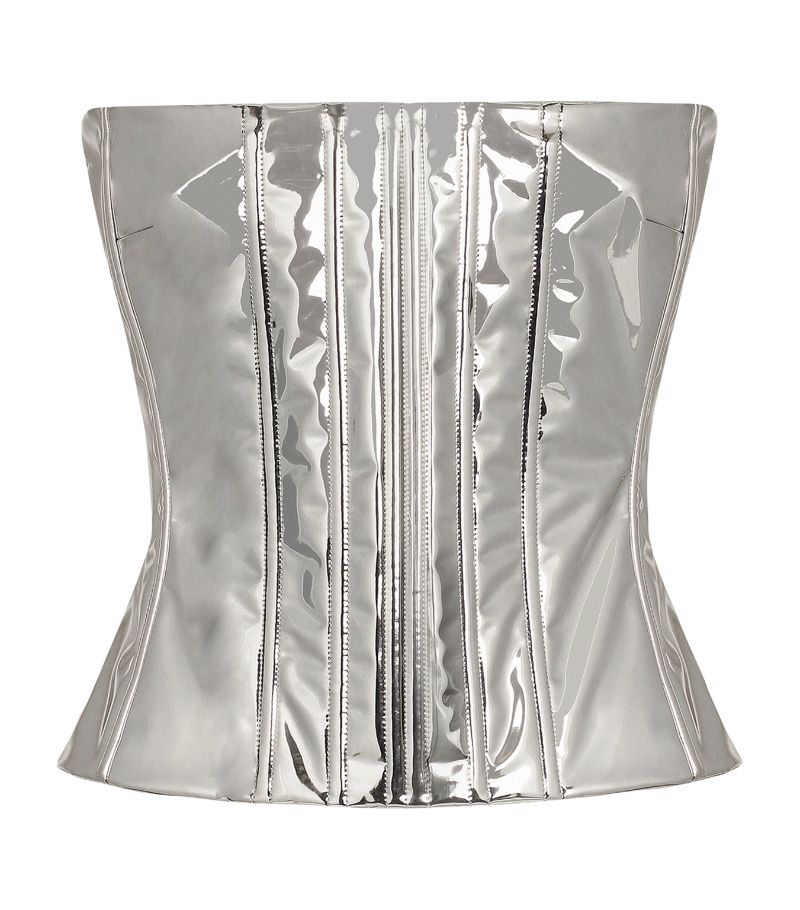 Dolce & Gabbana Dolce & Gabbana Kim Dolce & Gabbana Foiled Satin Corset Top