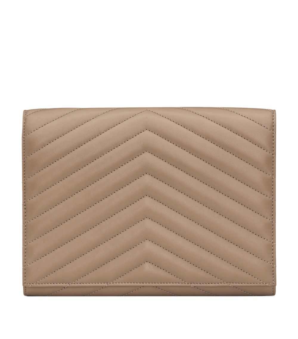 Saint Laurent Saint Laurent Small Monogram Matelassé Envelope Wallet