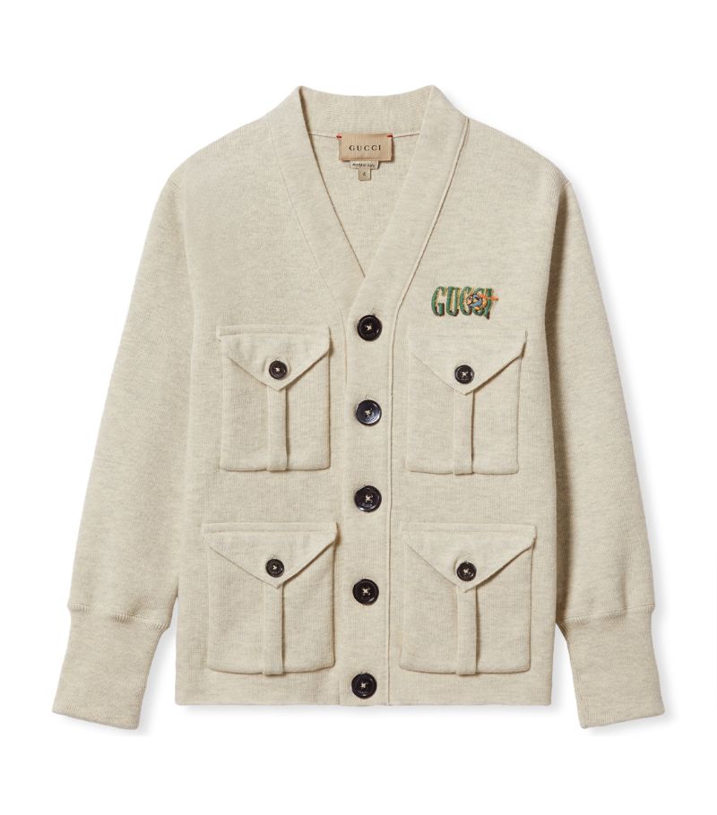 Gucci Gucci Kids Cotton Embroidered Cardigan (4-12 Years)