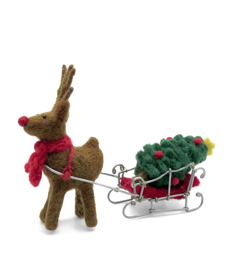 Miele Miele Wool Rudolph and Sleigh Ornament