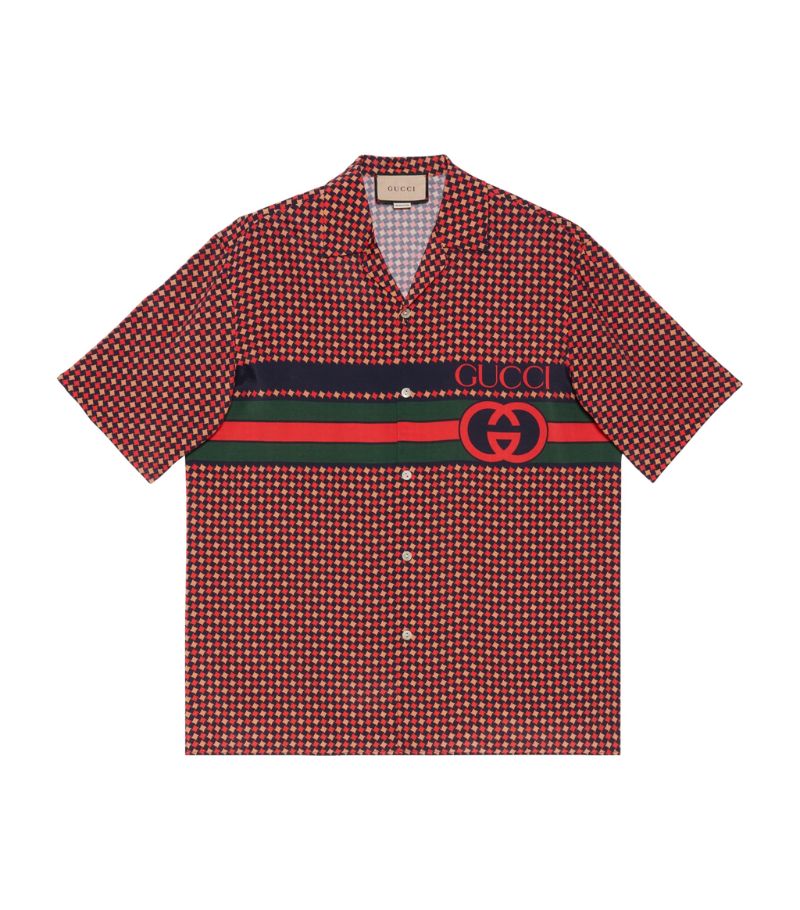 Gucci Gucci Geometric Houndstooth Bowling Shorts