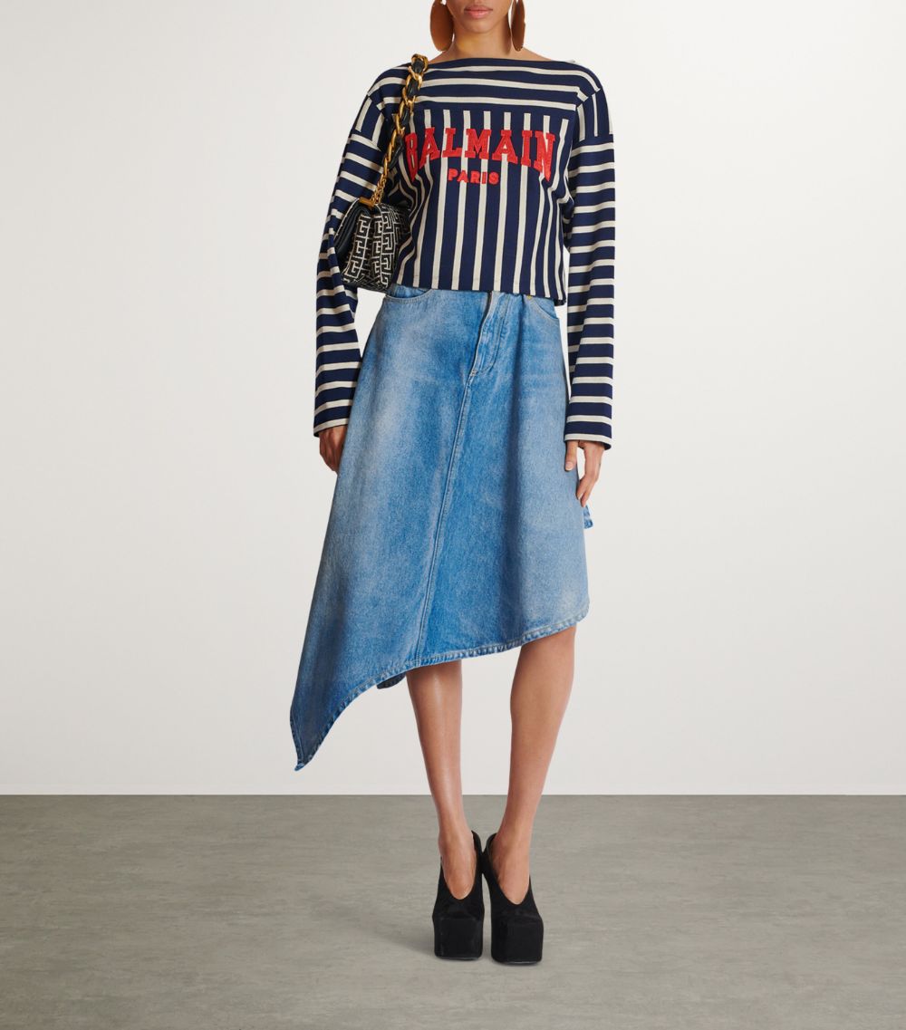 Balmain Balmain Cotton Jersey Striped Top