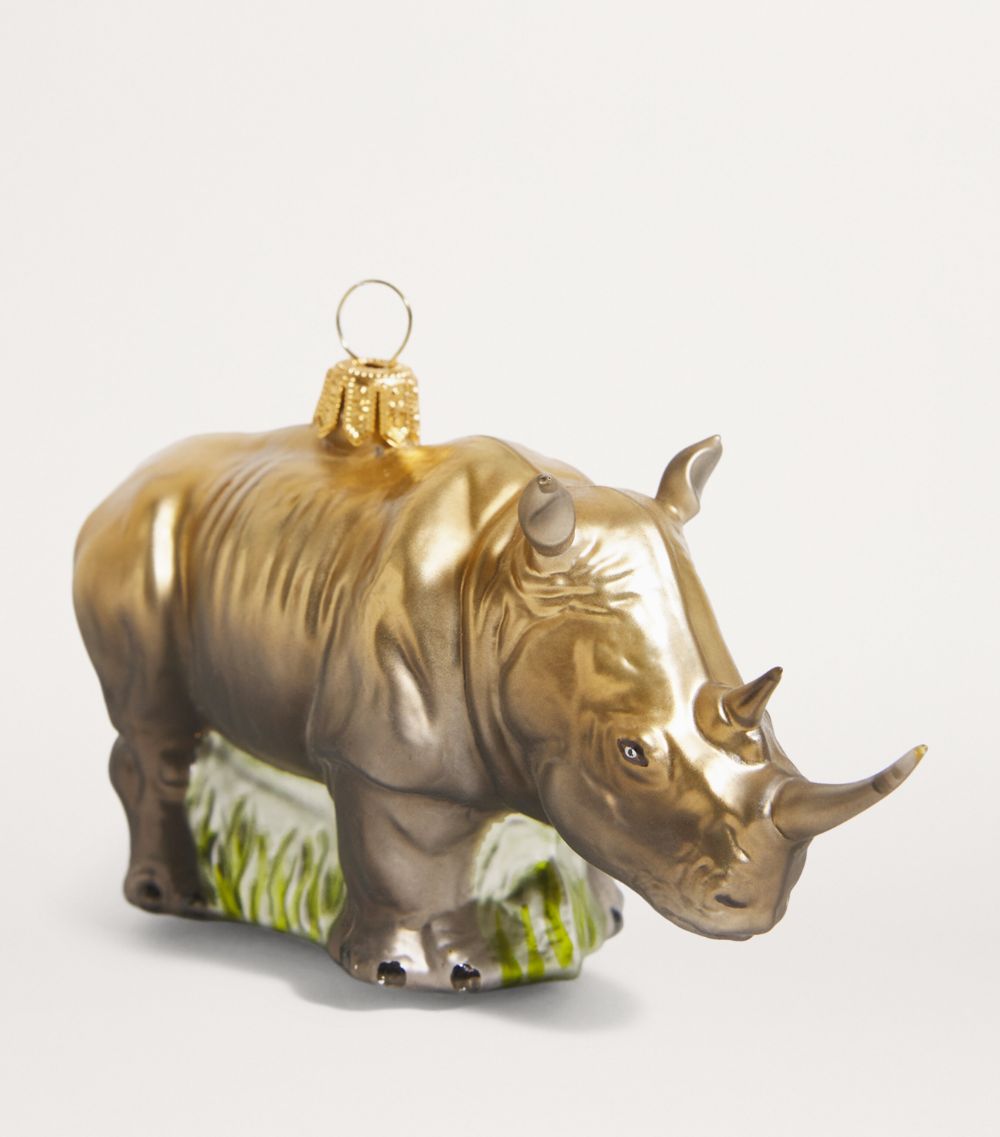  Hanco Glass Rhino Ornament